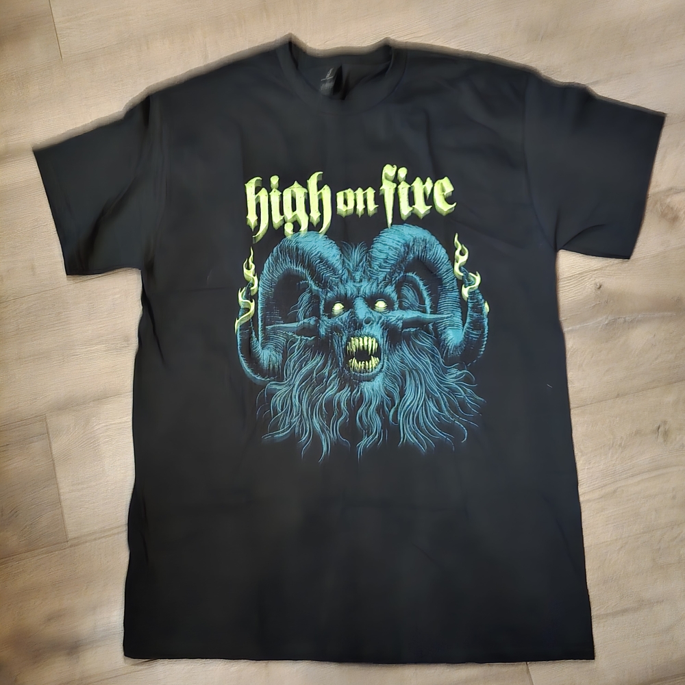 Black Graphic Tee with Neon Design